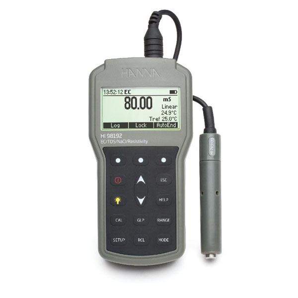 HI98192 휴대용 EC/TDS/저항/염도 측정기